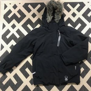 Girls Spyder synthetic down winter coat.
